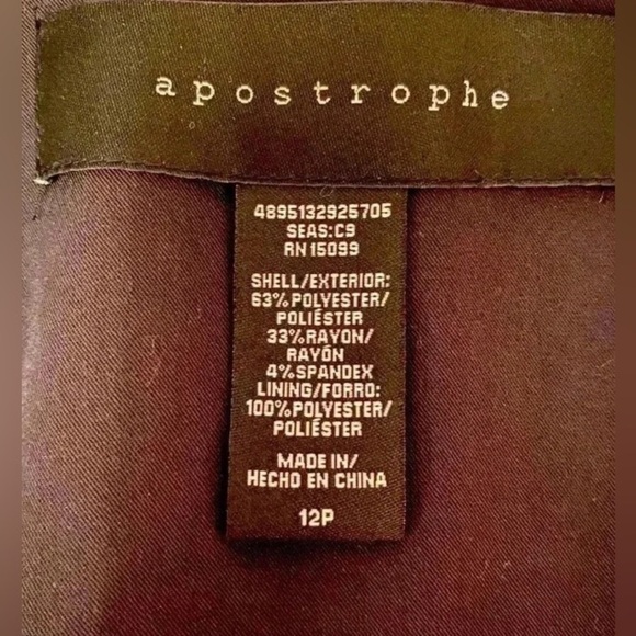 Apostrophe Brand 2pc Suit for Ladies Incl Skirt SZ 14P and Blazer SZ 12P BLACK - Picture 3 of 4